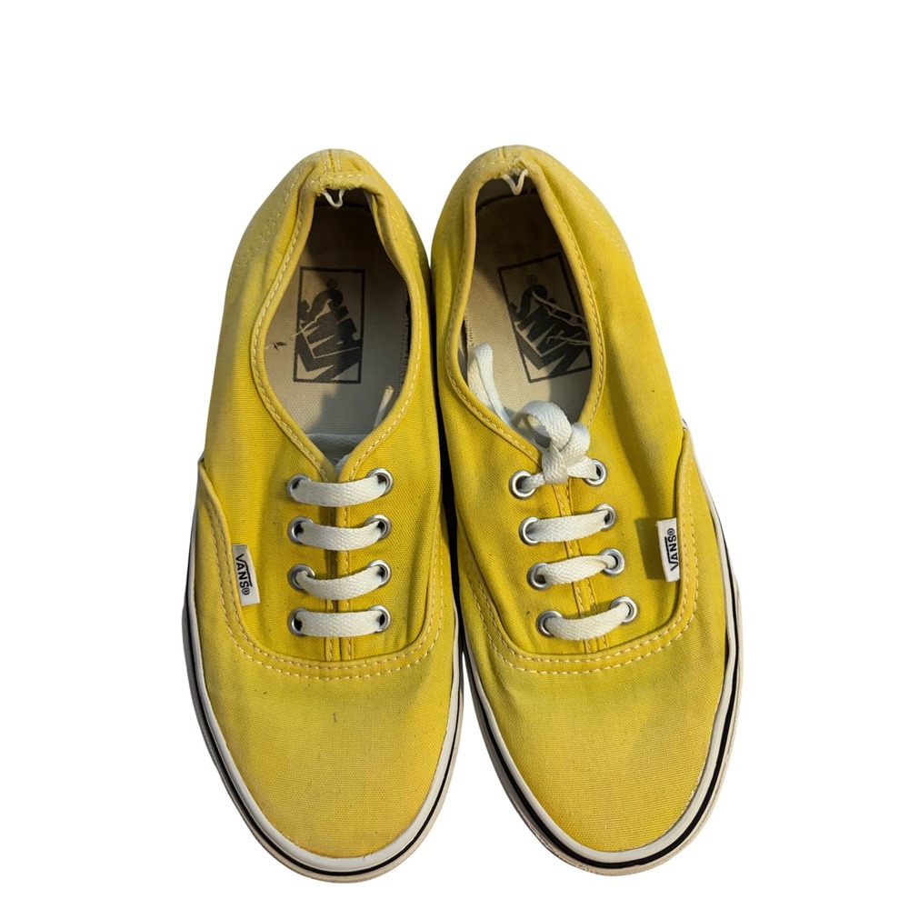 Vans Authentic Yellow Canvas‎ Low Top Skate Shoes Mens 6 Womens 7.5